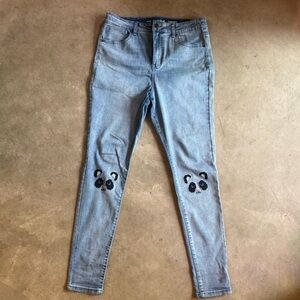 Cat & Jack Panda Embroidered on Knees Juniors Ultimate Stretch Jeggings (18)